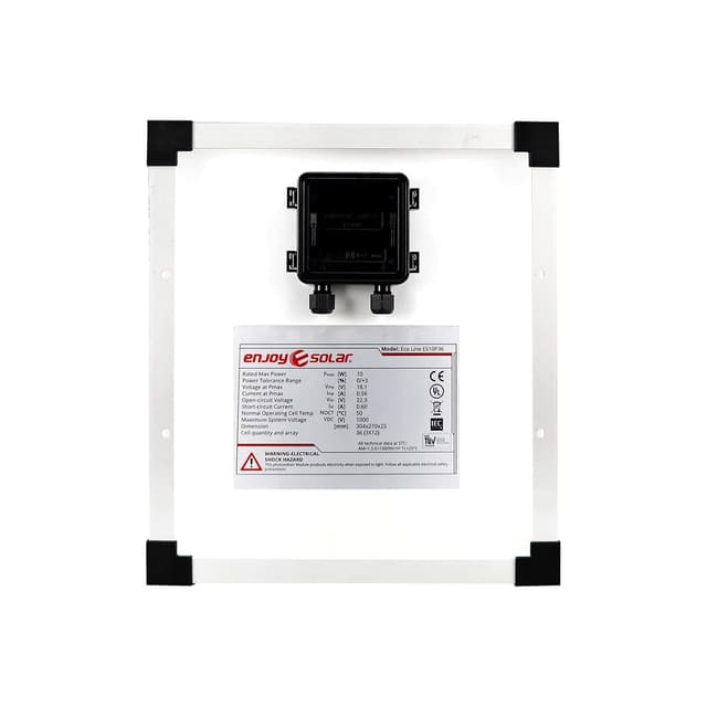 Detalle de Enjoy Solar Poly 10 W 12V pannello solare policristallino per camper, giardino e barche