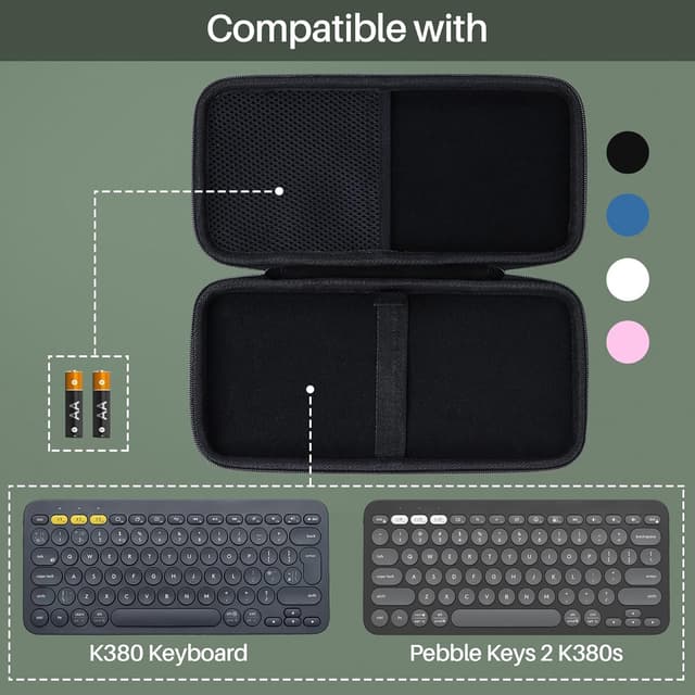 Detalle de Lebakort Hart Reise-Schutz-Hülle für Logitech Pebble Keys 2 / K380 (Rosa)