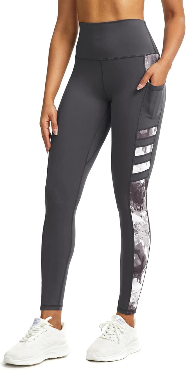 Detalle de Tuspryt Sport-Leggings Damen mit Taschen – blickdichte High-Waist Trainingshose für Yoga, Fitness & Lauf