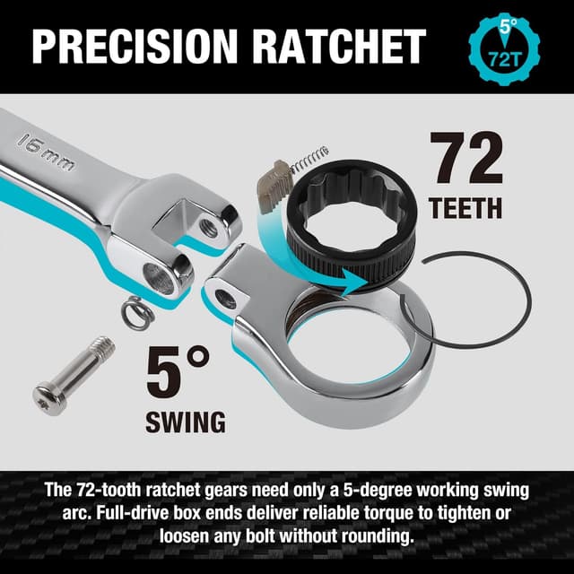 Thumbnail 4 de DURATECH llaves trinquete 12 piezas 8-19 mm