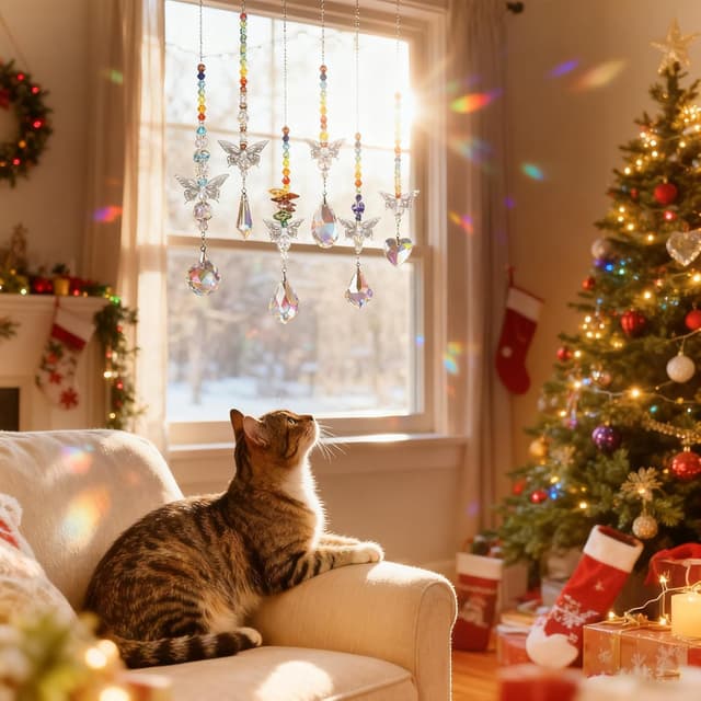 Detalle de EEEKit 6PCS Butterfly Crystal Sun Catchers (crystal prism rainbow window ornaments)