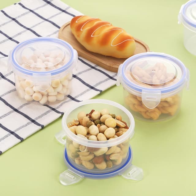 Detalle de Kssvzz 6 Pack 300ml Round Food Containers with Airtight Lids (Leak-proof, Stackable)