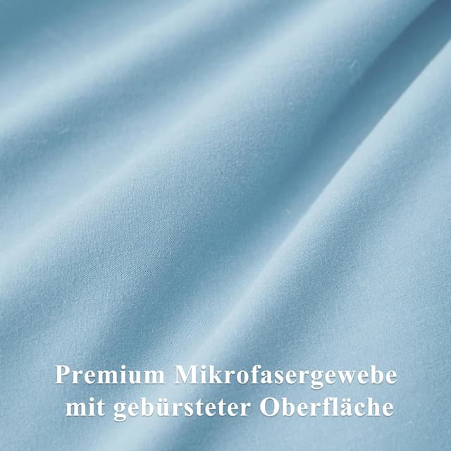 Detalle de Aisbo Kissenbezug 80x80 im 2er-Set (Hellblau) aus Mikrofaser mit Reißverschluss