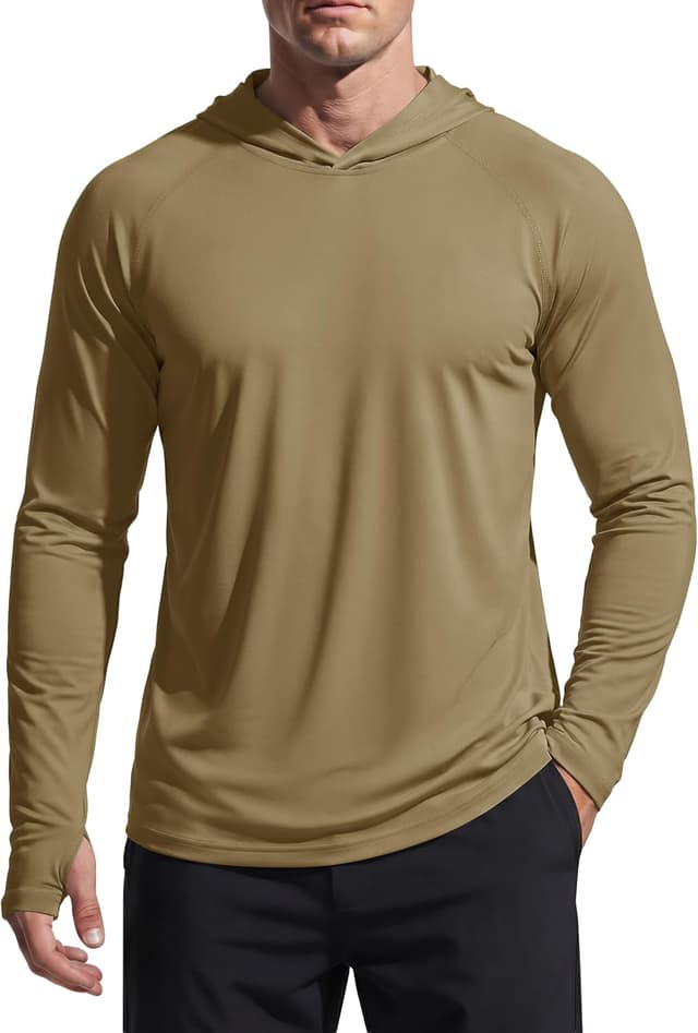 Detalle de TACVASEN UV-Schutz Hoodie Herren mit UPF 50+ und Daumenlöchern