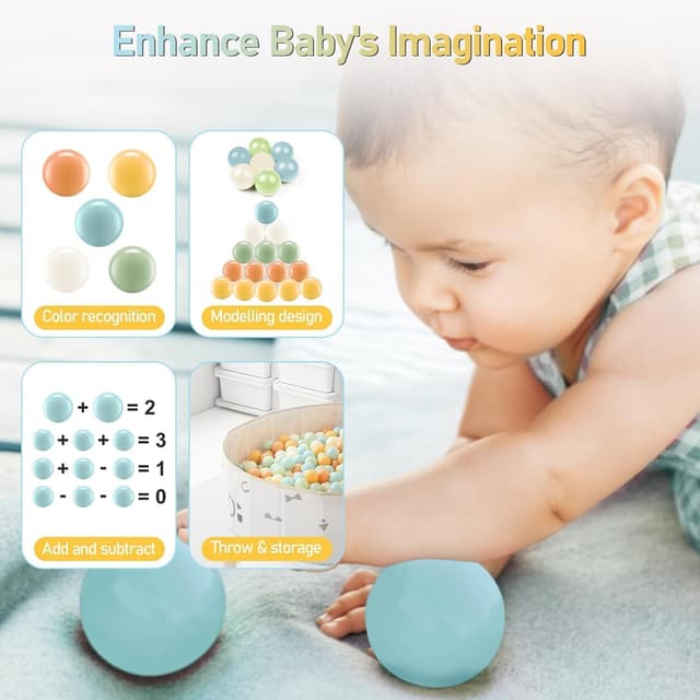 Detalle de FHRILEK Ball Pit Balls (2.15-inch) — BPA-Free, CPSIA & ASTM Certified Plastic Balls for Kids