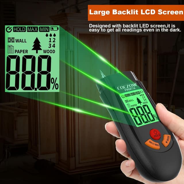 Detalle 1 de Moisture Meter Damp Meter with LCD