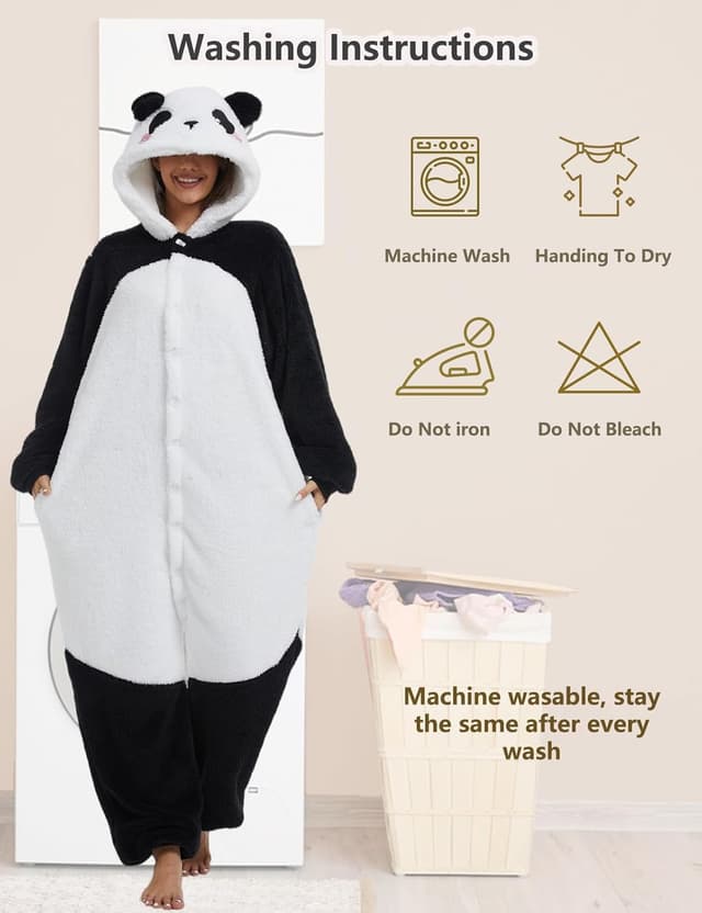 Detalle de Pyjama barboteuse/onesie adulte unisexe en flanelle Chuangminghangqi (combinaison chaude avec capuche)