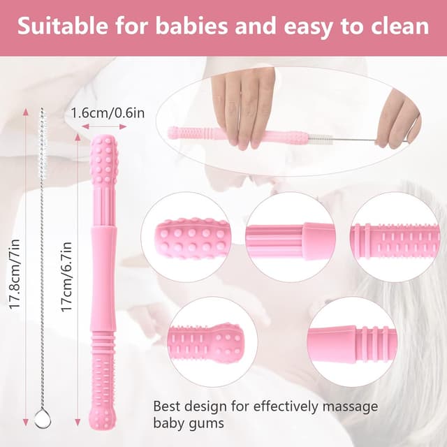 Detalle de Vicloon Beißring Baby 12-teiliges Set aus Silikon – Beißröhrchen für 6–12 Monate