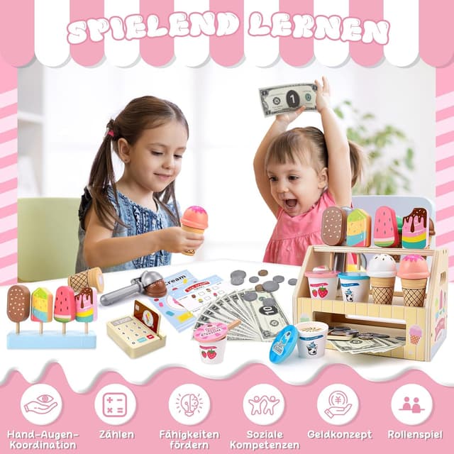 Thumbnail 2 de Qufby Eisdiele aus Holz 46‑teilig