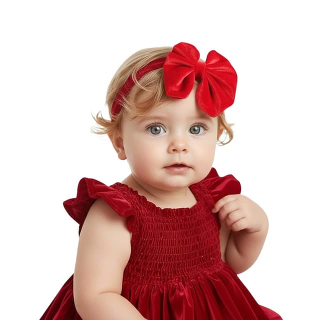 Thumbnail 3 de Samt Haarband Baby Mädchen mit Schleife Petrolgrün