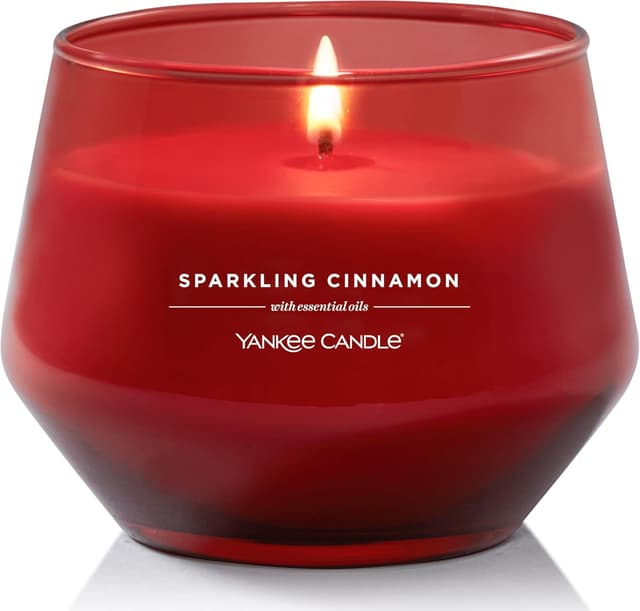 Detalle de Yankee Candle Studio Cannelle Pétillante – bougie parfumée moyenne, combustion 35 à 50 h