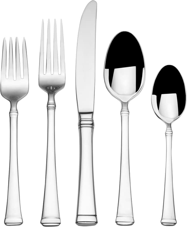 Detalle de Mikasa Harmony 65-Piece 18/10 Stainless Steel Flatware Set (Service for 12) with Serving Utensils