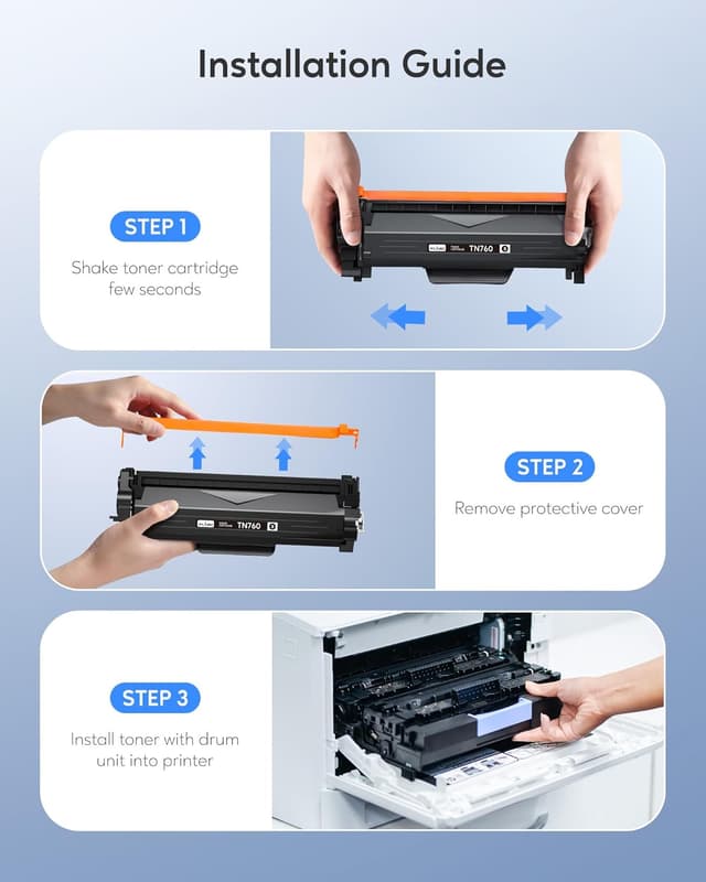 Detalle 2 de TN760 Black Toner Cartridge Replacement (TN-730/TN-760 Compatible) for Brother, 2-Pack