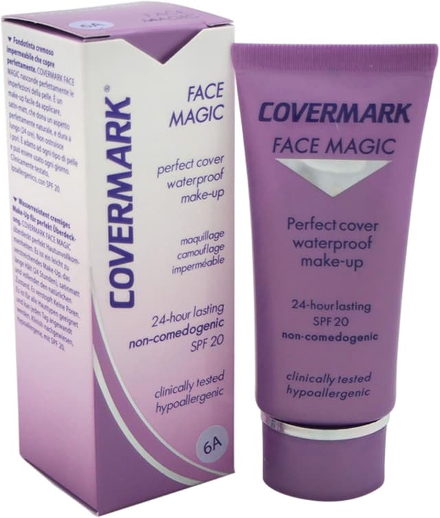 Detalle de Covermark Fondotinta Waterproof Face Magic 6A, ipoallergenico e non comedogenico, SPF 20 (30 ml)