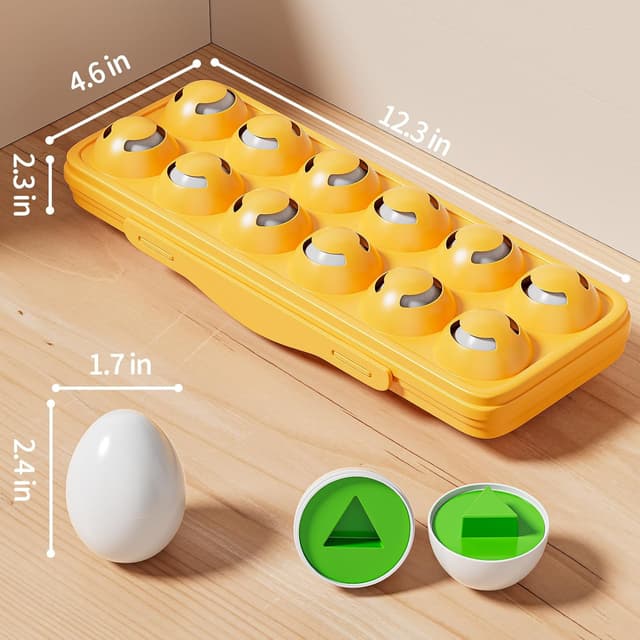 Detalle de JUKUDAHU Matched Eggs Toddler Toys: Shape & Color Sorting Eggs for Ages 1–4