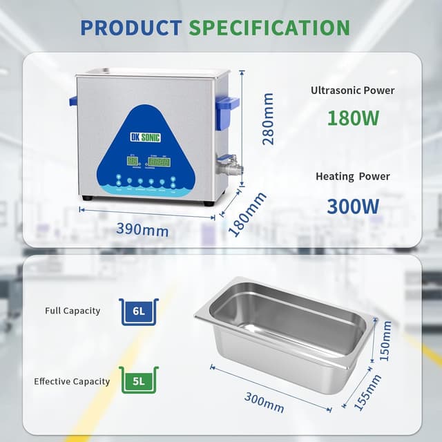 Thumbnail 1 de DK SONIC Pulitore a ultrasuoni 6L con timer