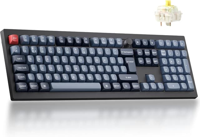 Detalle de Keychron V6 Max Full-Size Wireless Mechanical Keyboard (UK Layout) with QMK and Hot-Swap Gateron Banana Tactile