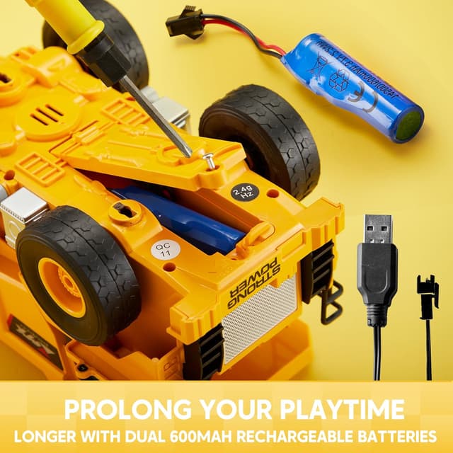 Detalle 2 de JOYIN RC-LKW Muldenkipper (2,4 GHz) mit Licht & Sound – ferngesteuerter Kipplaster für Baustellen-Spielspaß