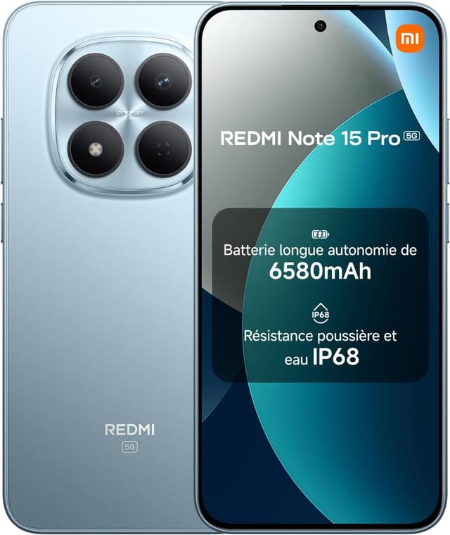 Detalle de Xiaomi Redmi Note 15 Pro 5G (12+512 Go) – Batterie 6580 mAh, écran AMOLED 1,5K 6,83" et capteur photo 200 MP