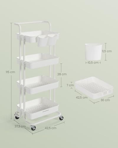 Thumbnail 6 de SONGMICS Carro Rodante de 4 Niveles con Cestas 🧺