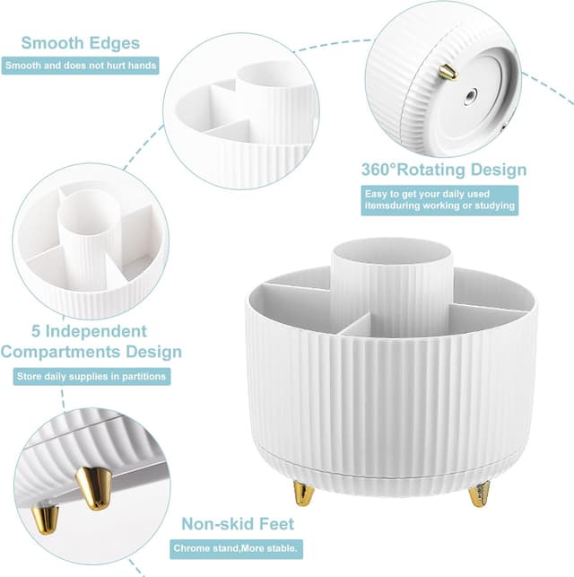 Detalle 2 de Cayxenful Drehbar Schreibtisch Organizer 5 Fächer