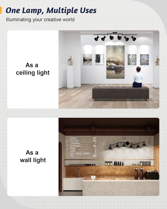 Thumbnail 1 de HiBay 6 Way Spotlights Black ceiling light