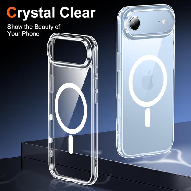 Detalle 2 de Temdan Designed for iPhone 17 Air 6.5" Clear MagSafe Shockproof Case with 9H Screen Protector