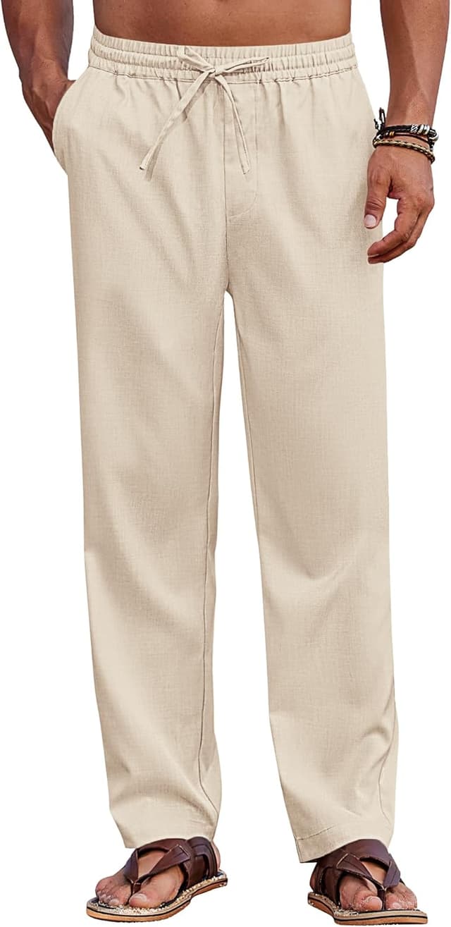 Thumbnail 6 de COOFANDY pantaloni lunghi da uomo con coulisse in vita: leggeri casual estivi e da spiaggia