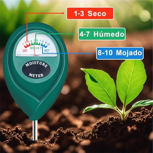 Detalle de XLUX medidor de humedad de suelo con sonda larga (uso profundo) para plantas de interior y exterior