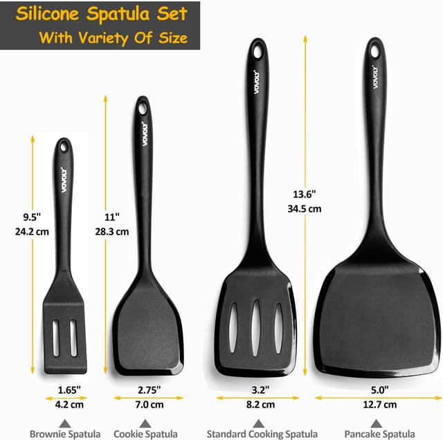 Thumbnail 1 de 600°F Silicone Spatula Turner Set, 4-Pack