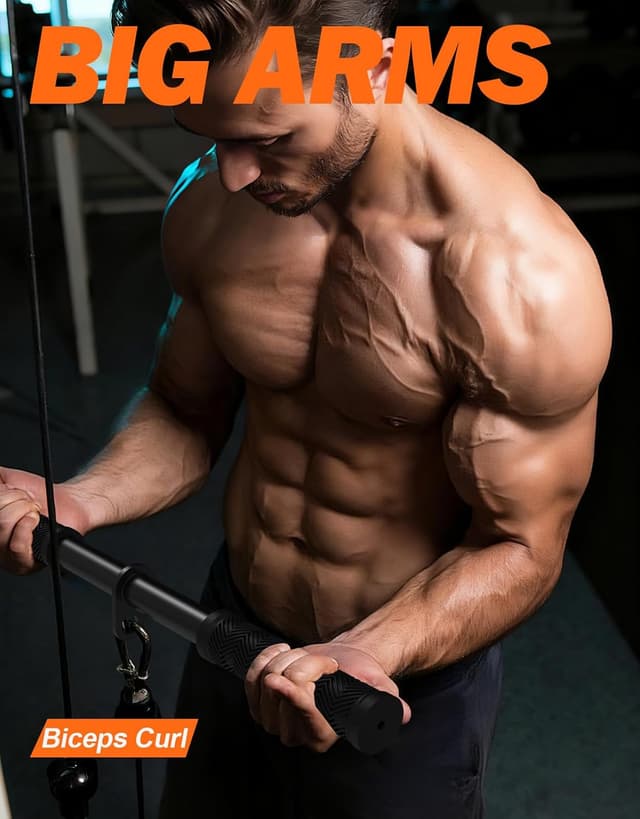 Detalle 2 de Fitarc Straight Bar Cable Attachment – Non-Slip Triceps & Lat Pull Down Bar for Home Gym