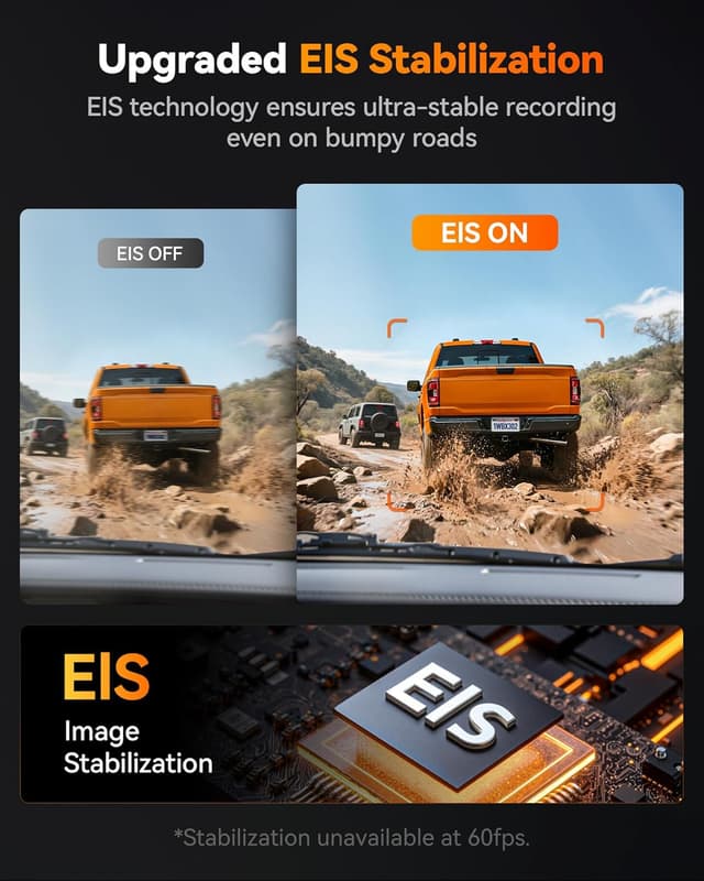 Detalle de WOLFBOX X3 Pro Dual Front & Rear Dash Cam with 5MP STARVIS 2, GPS, Wi‑Fi and ADAS (X3 Pro)