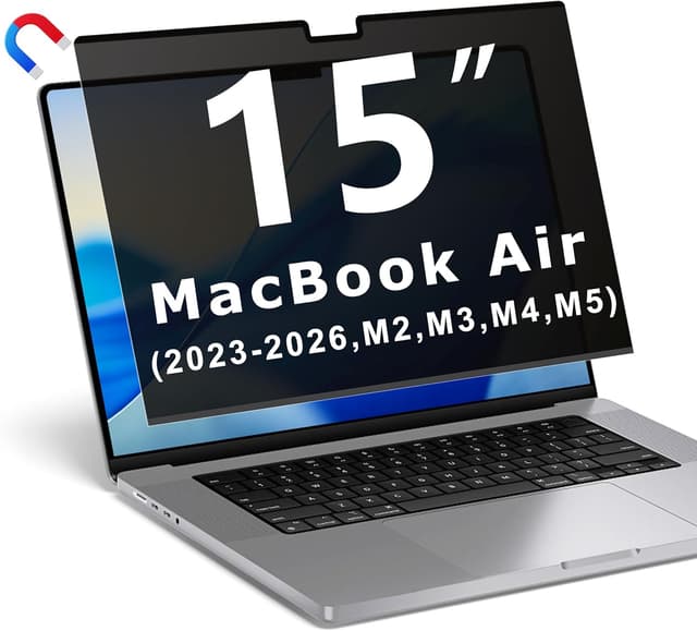 Detalle de YBTFBG Magnetic Privacy Screen for MacBook Air 15-inch (2023–2026, M2–M5)