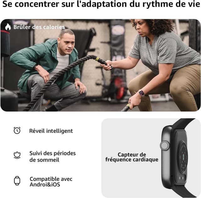 Thumbnail 4 de AcclaFit Montre Connectée: 140+ modes et IP68