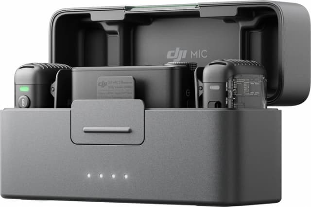 Detalle 2 de DJI Mic 2 Set mit Ladecase – 2 Sender, Empfänger & kabelloses Laden