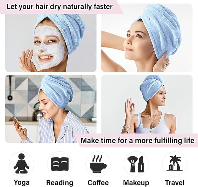 Thumbnail 5 de Lafefe Hair Towel Wrap 2 Pack