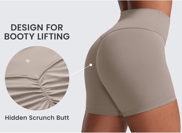 Detalle de CRZ YOGA Donna Butterlift pantaloncini yoga a vita alta senza cuciture frontali