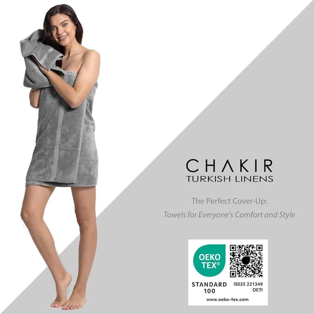 Detalle de Chakir Turkish Linens Turkish Towels (100% Cotton), 4-Pack – Gray