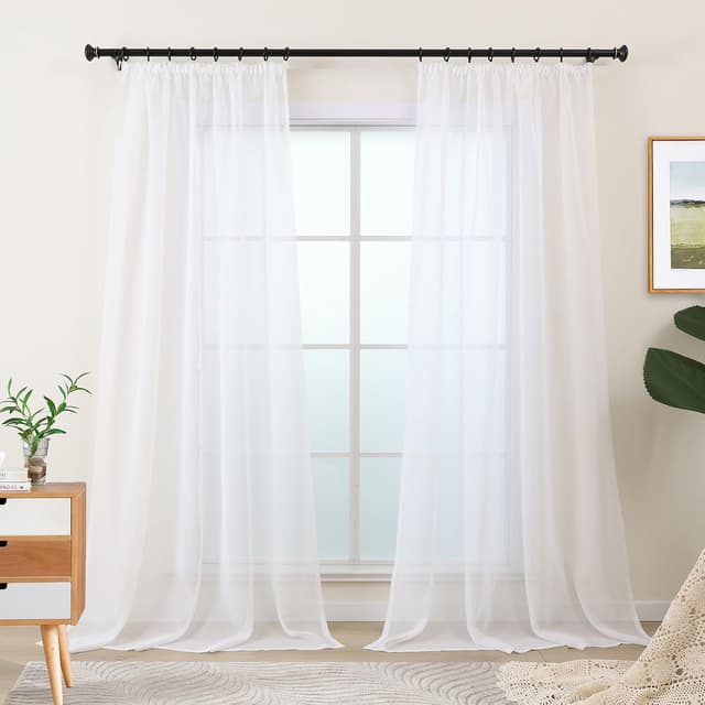 Detalle de L.Z.E Vorhänge Weiß 2er Set 245 cm