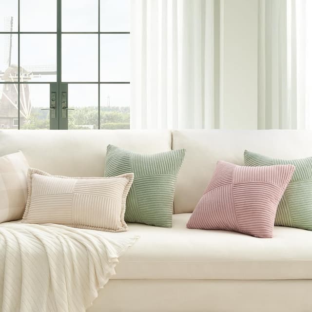 Detalle 2 de Topfinel Kissenbezug Kordsamt 45x45 Grün