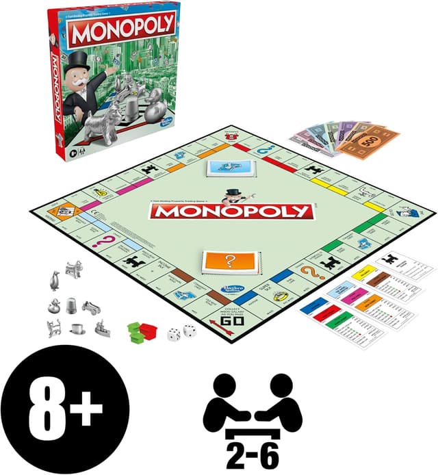 Detalle 2 de Hasbro Gaming Monopoly strategy board game (8+), 2–6 players family game night favourite