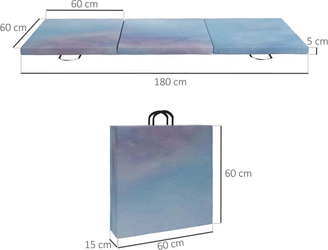 Thumbnail 6 de HOMCOM Tapis de gymnastique 180 x 60 x 5 cm 🧘