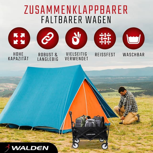 Detalle 2 de Carrello pieghevole da spiaggia con grande capacità e manico regolabile (fino a 90 kg)