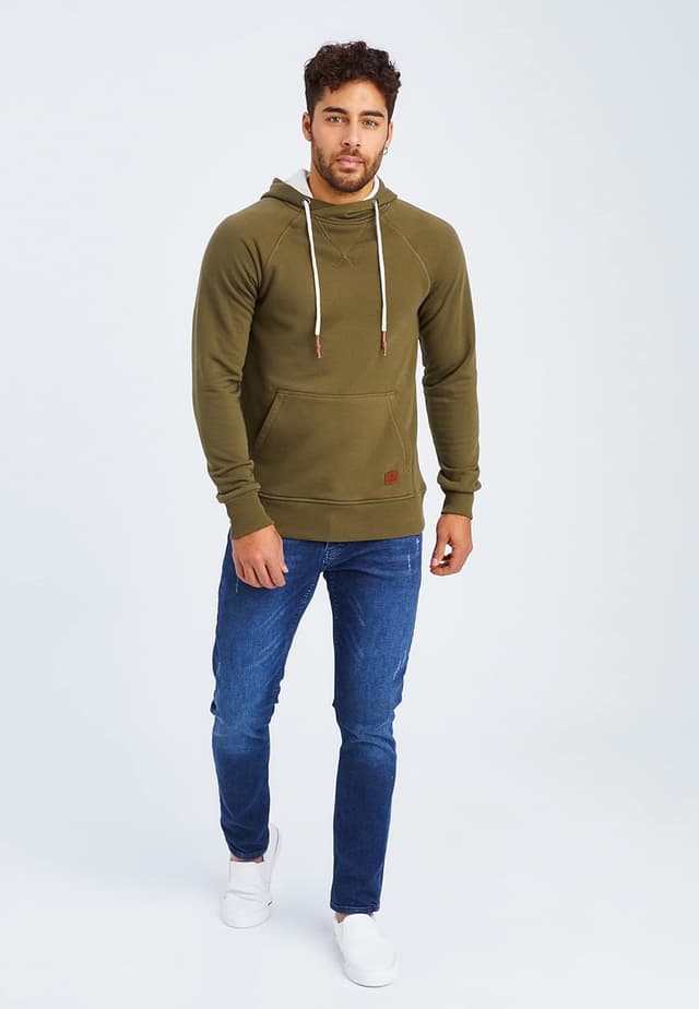 Detalle de Leif Nelson felpa con cappuccio uomo LN-8125 cachi, Large