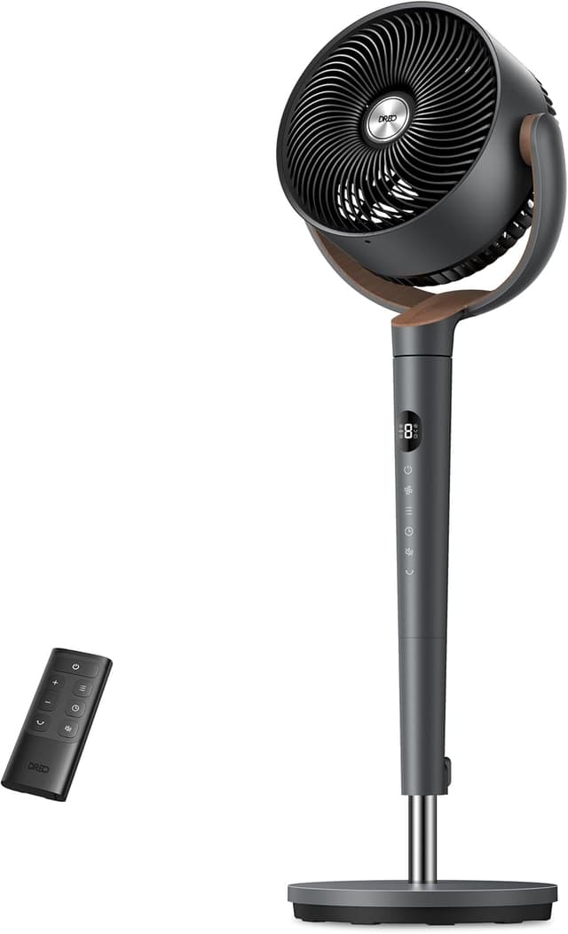 Detalle de DREO TurboPoly 512 ventilatore a piantana ultra silenzioso con telecomando (20 dB) e oscillazione 120°