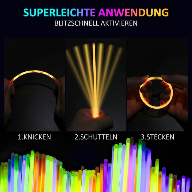 Thumbnail 4 de Prtoworior 100 Bracelet fluorescent pour fĂȘte đ