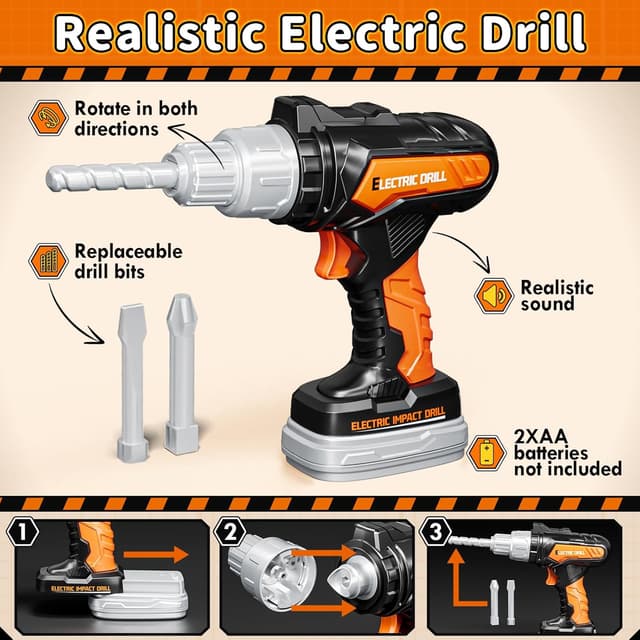 Thumbnail 4 de KidBloom Juguetes 50 piezas caja herramienta con taladro