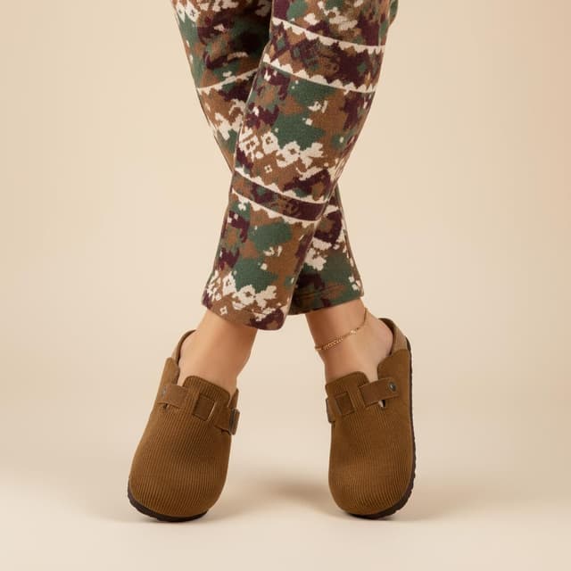 Thumbnail 4 de CUSHIONAIRE Hana vegan suede clogs with cork footbed 👡