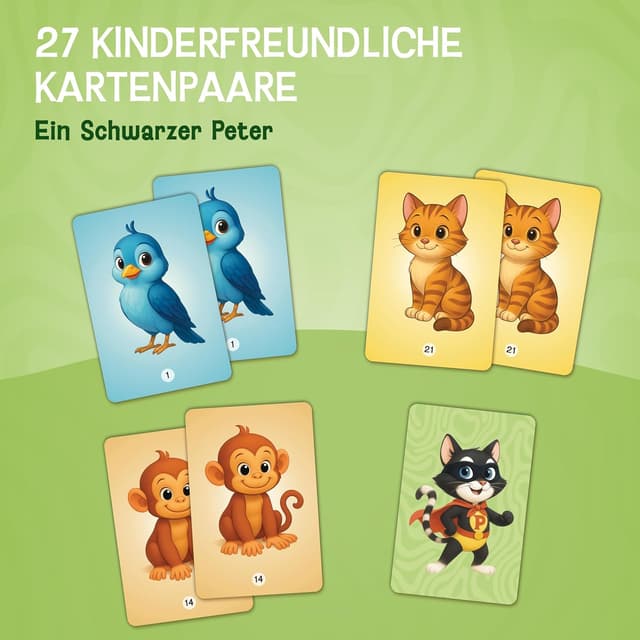 Detalle 2 de LIKARTO Schwarzer Peter Kartenspiel für Kinder 🎴