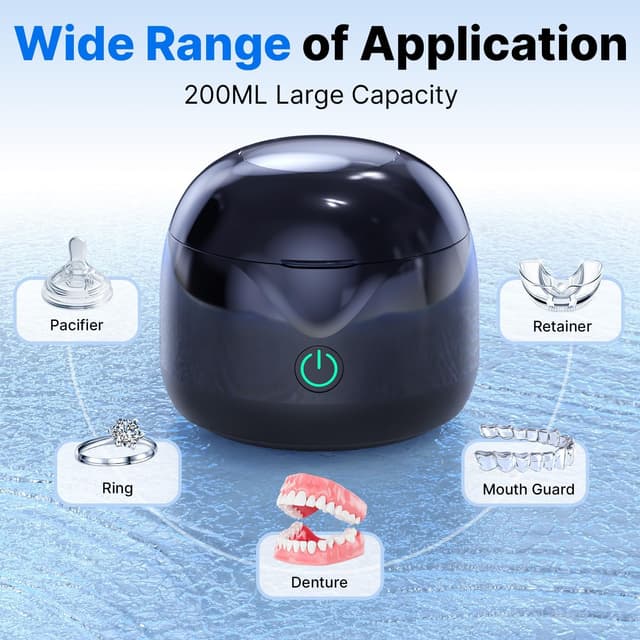 Thumbnail 5 de ITSHINY Pulitore ultrasuoni 45 kHz, 200 ml per denti e gioielli